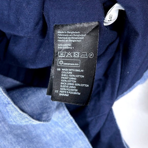 H&M Boys Chambray Blue Blazer Two Button Front Pockets Classic Style Youth 13-14 - Picture 7 of 12